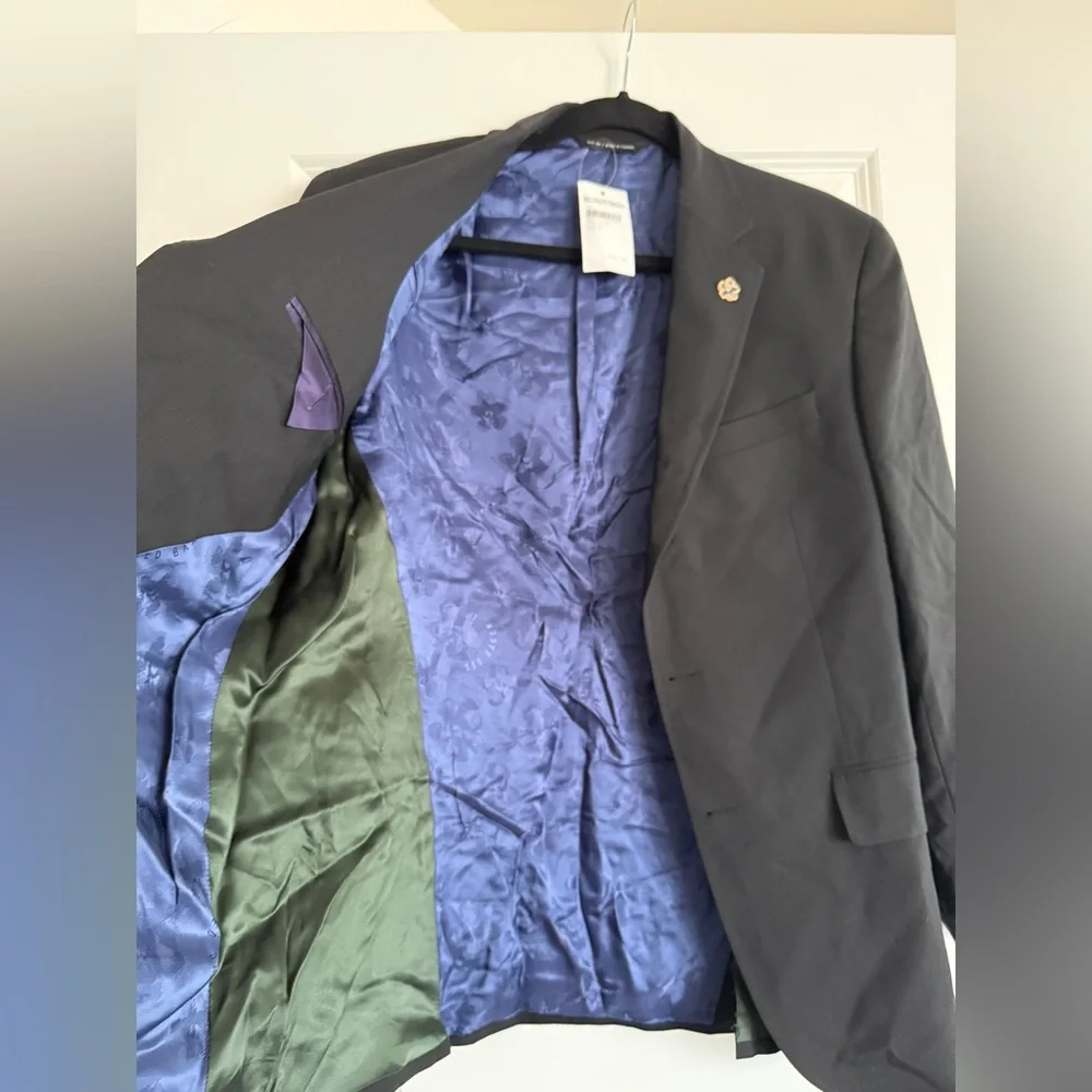 NWT $898 TED BAKER LONDON Jay Trim Fit Solid Wool Jacket only SZ 40 S
